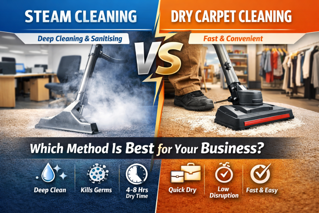 Steam Cleaning vs Dry Carpet Cleaning